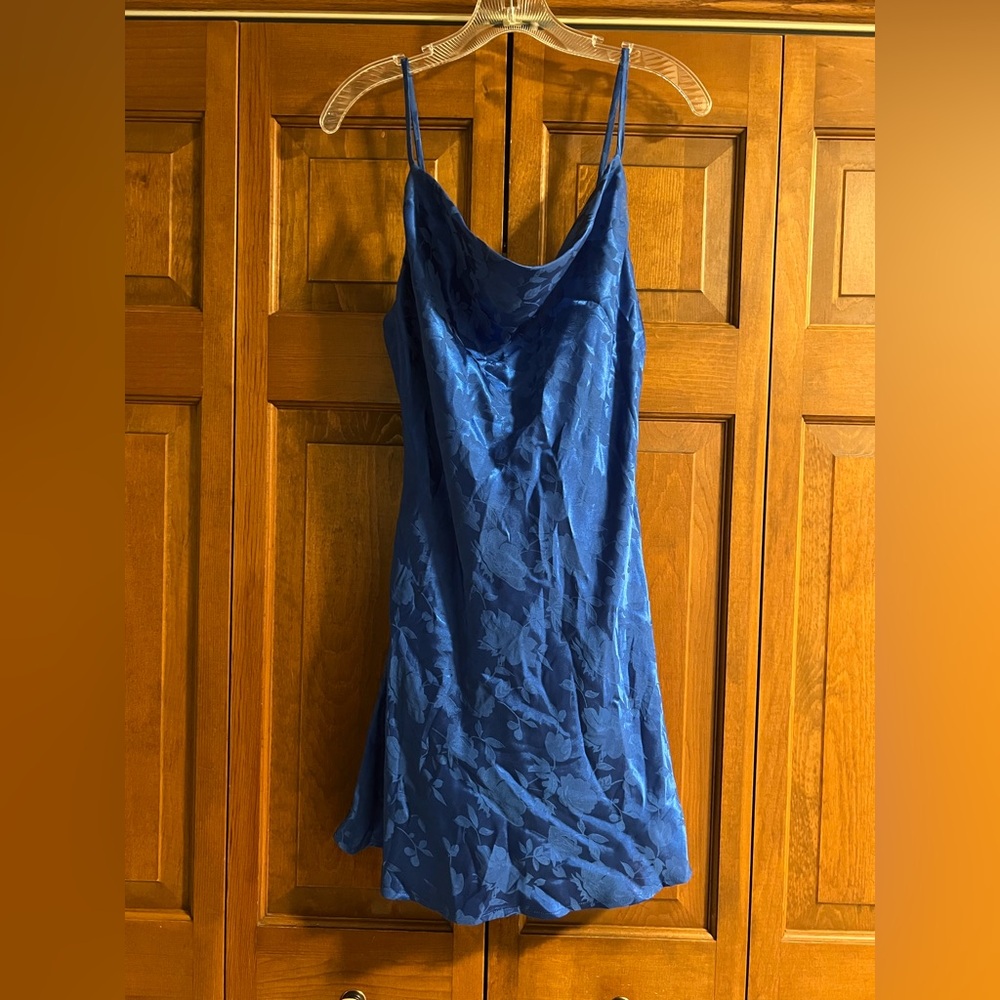 Lulu's Royal Blue Floral Dress- medium